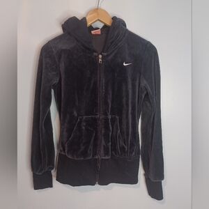 Nike Dark Gray/Black Velour Hoodie